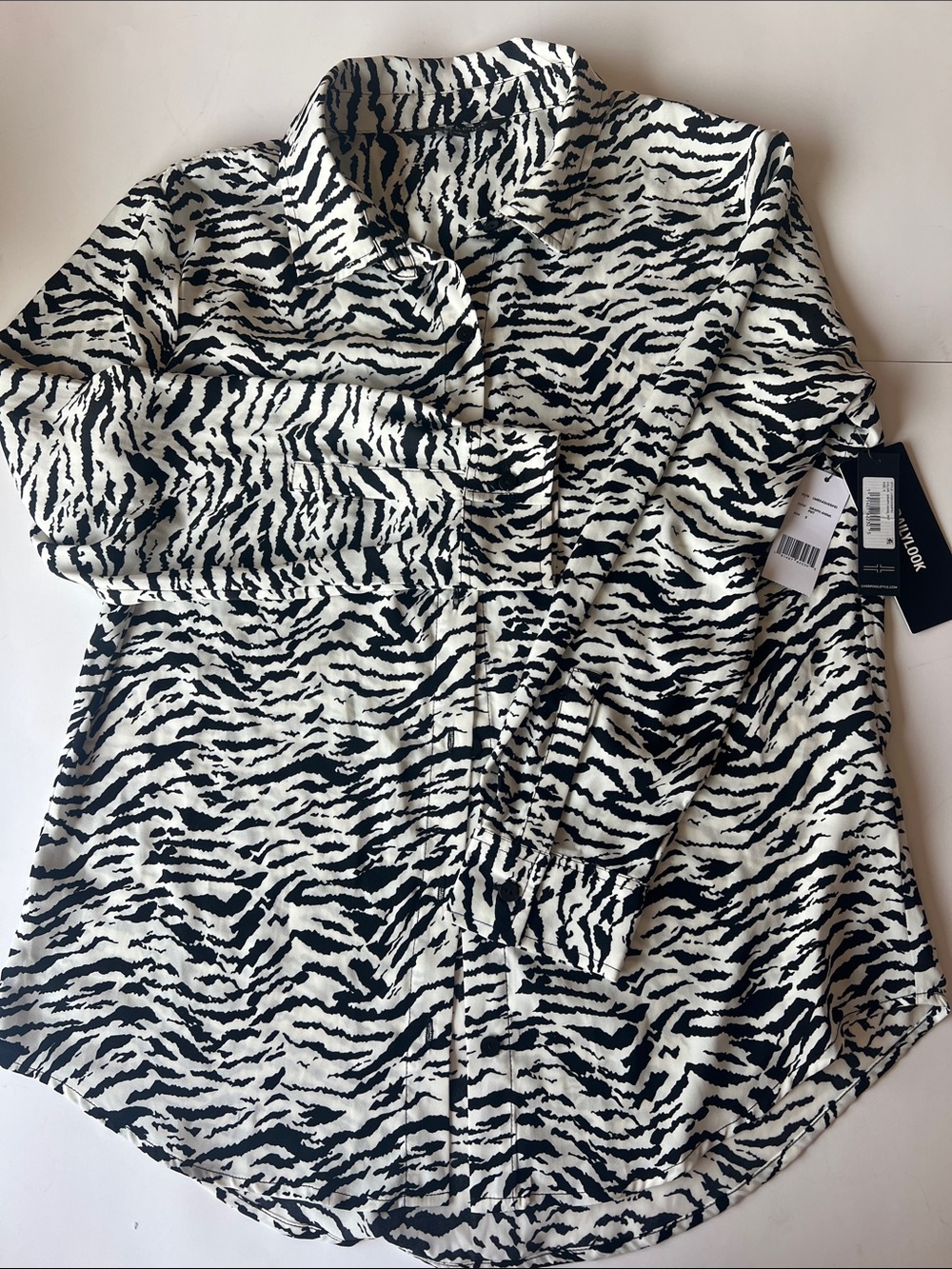 Liverpool Black and White soft Zebra-Print Blouse